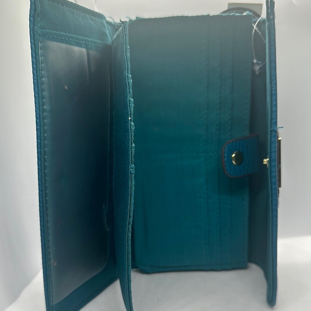 NWT George Leather Wallet Designer available colors :Green and Teal - Picture 16 of 16